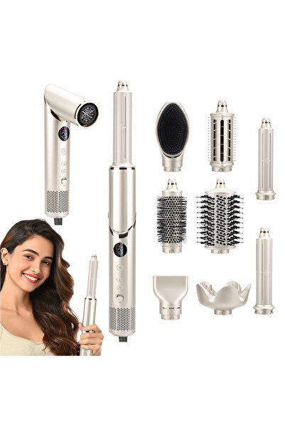 OEM Multifunctional 8-in-1 hair dryer, 90° foldable design, negative ionizati...