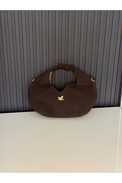 JASECO Kadın Kuş Logolu Süet Dokulu Hobo El Ve Omuz Çantası