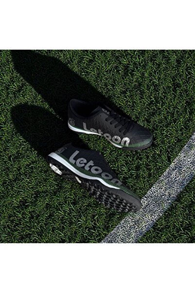 LETOON Black Boys' Casual Lace-Up Turf Shoes