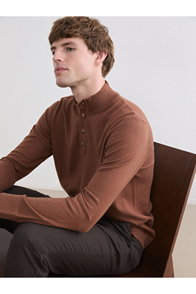LC Waikiki Rmz Gi̇yi̇m Farkiyla Hakim Roba Collar Men's Knitwear Sweater