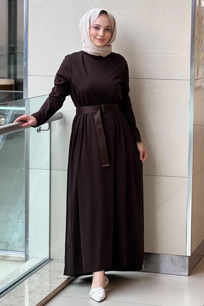 Nurcan Çetin Zippered Side Belted Dress