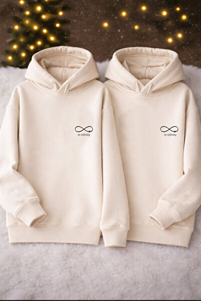 MODA To Infinity and Beyond Valentine's Day Gift February 14Th Ecru Hooded Sw...