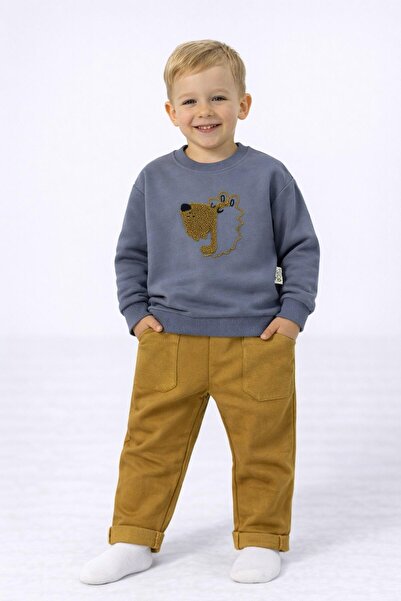 dinamik çocuk Hanorac cu broderie de urs pentru băiat tricou + 2 fire M de tr...