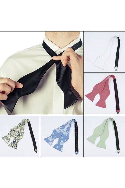 zerzembe Ρυθμιζόμενα παπιγιόν, χειροποίητα μονόχρωμα βαμβακερά παπιγιόν με λο...