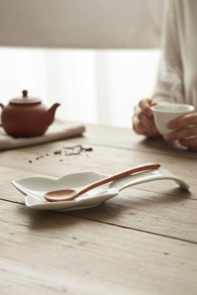 ALBETTO Porcelain Dirty Spoon Rest, Ladle Spoon Rest Base 43793