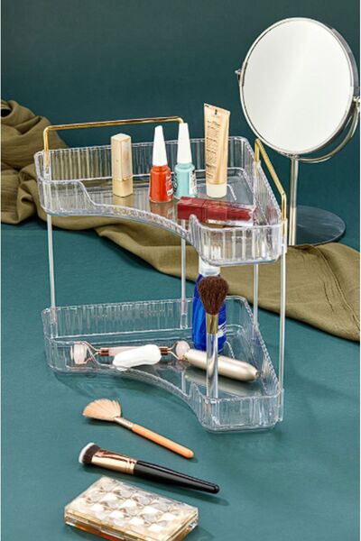 Mikasso "pratik Ve Şık Iki Katlı Üçgen Köşe Makyaj Organizeri!" Plastik Turuncu