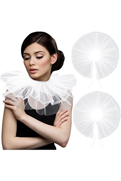 BBA TULLE STORE Stage Collar Ruffled Neck Collar Studio Photo Neck Collar Clo...