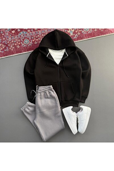 KONSEPT35 Men's 3-Ply Shirt Fleece-Lined Suede Tracksuit and Jacket Combination