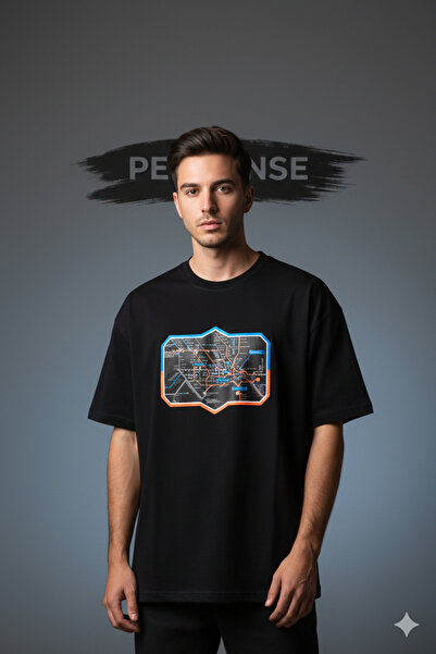 PERISENSE Tricou oversize unisex din bumbac pieptănat premium, cu imprimeu My...