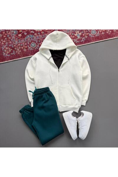 KONSEPT35 Men's 3-Ply Shirt Fleece-Lined Suede Tracksuit and Jacket Combination