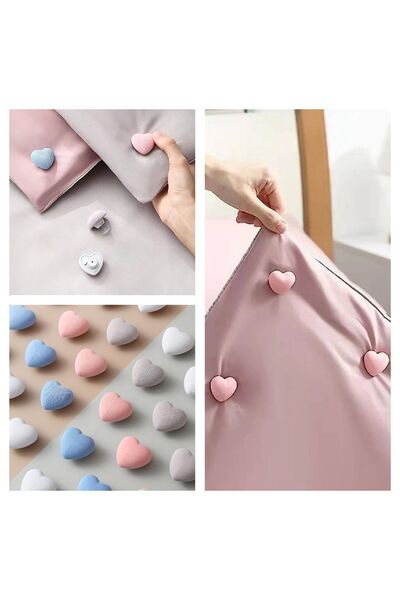 Mikasso Kalpli 8'li Yorgan Nevresim Sabitleme Iğnesi Düğmeli Klips Çarşaf Yor...