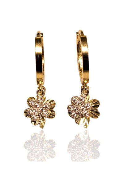 Hakan Güler Kuyumculuk Altın Yonca Model Halka Küpe