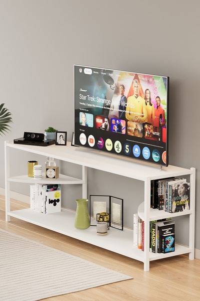 bodygym Rox 2 Raflı Tv Sehpası Raflı Tv Ünitesi Metal Kitaplıklı Televizyon S...