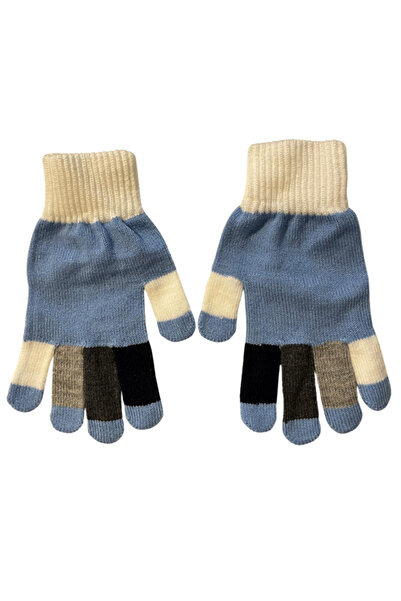 LİNOTTİ Boys' Color Block Winter Gloves Knitted