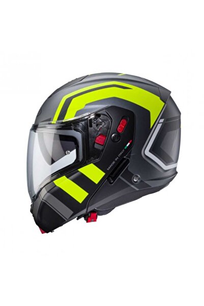 Caberg Motosiklet Kaskı Horus X Çene Açılır Güneş Vizörlü Siyah-Sarı Kask
