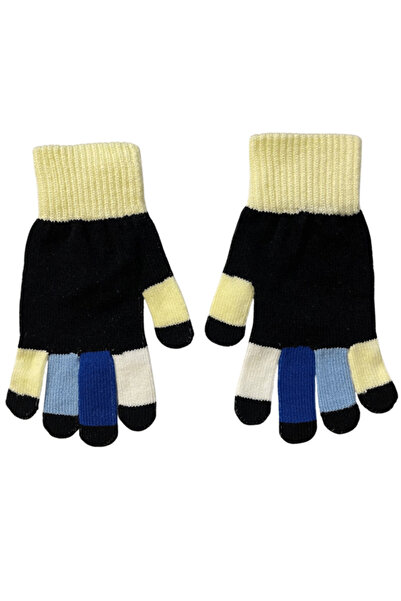 LİNOTTİ Boys' Color Block Winter Gloves Knitted