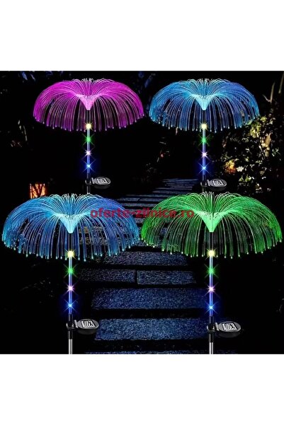 China Made Set of 2 Solar Lamps with Optical Fibers for Garden