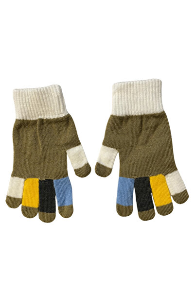 LİNOTTİ Boys' Color Block Winter Gloves Knitted