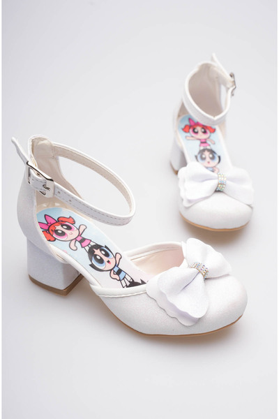 SGF KIDS alb p.p.g copii personaj perechi de pantofi de seara cu toc