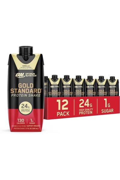 Optimum Nutrition مشروب البروتين الذهبي المعياري 100%، 325 مل، بنكهة الفانيلي...