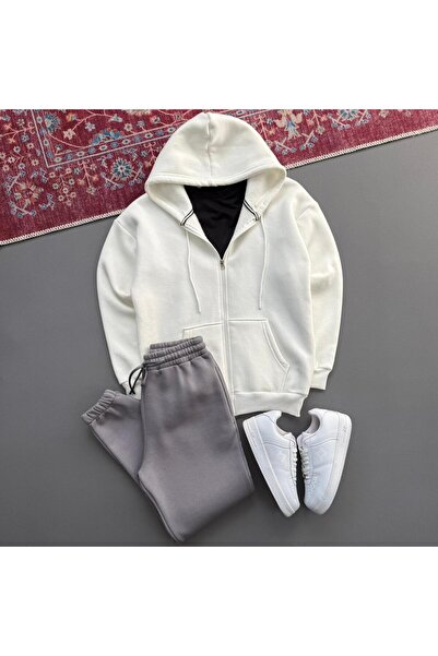 KONSEPT35 Men's 3-Ply Shirt Fleece-Lined Suede Tracksuit and Jacket Combination