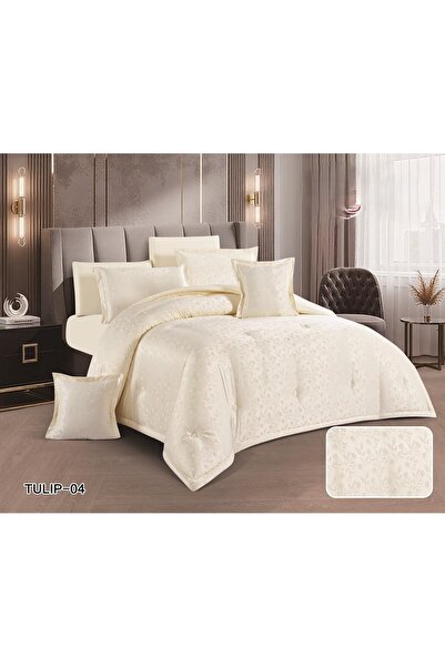 Red Rose Tulip Jacquard Double Bedspread Set, 8 Soft Microfiber Pieces, Flora...