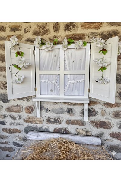 buraxe Pembe panjurlu,perdeli ahşap pencere tasarımı,100×70cm yer kaplar,bahç...