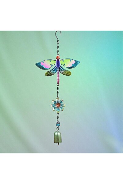 ELSELİFE Feng Shui Yusufçuk Tasarımlı Cam İşlemeli Rüzgar Çanı | Bahçe Balkon...