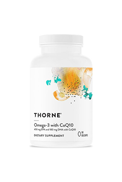 Thorne Omega-3 with CoQ10, 90 Capsules, Promotes Health