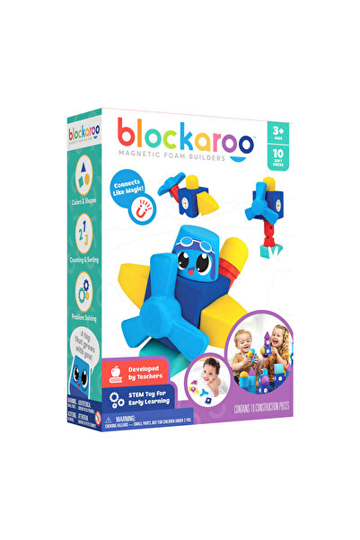 Blockaroo مجموعة بناء الطائرات باستخدام الفوم المغناطيسي (10 قطع)