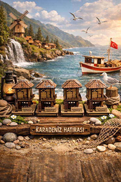 seymenbıçakçılık Küçük Boy Serender Evi 4’lü Set | Karadeniz Hatırası Dekorat...