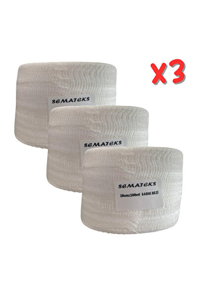 SEMATEKS HİDROFİL SARGI BEZİ 10cm x 100m 3 Adet Rulo Pamuklu Dokuma