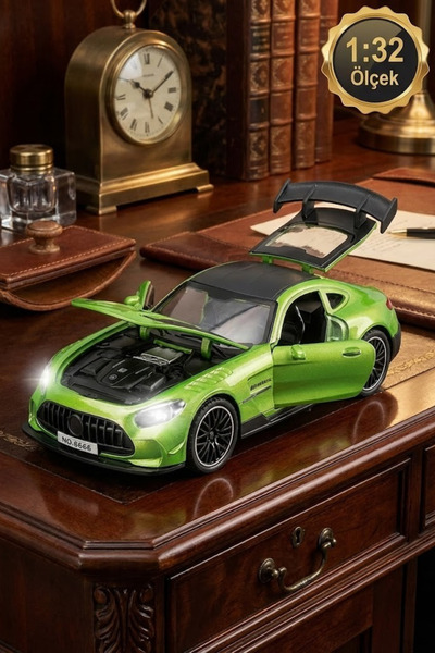 craftivio 1:32 Metal Mercedes AMG GT Çek Bırak Model Araba Sesli Işıklı Kapıl...