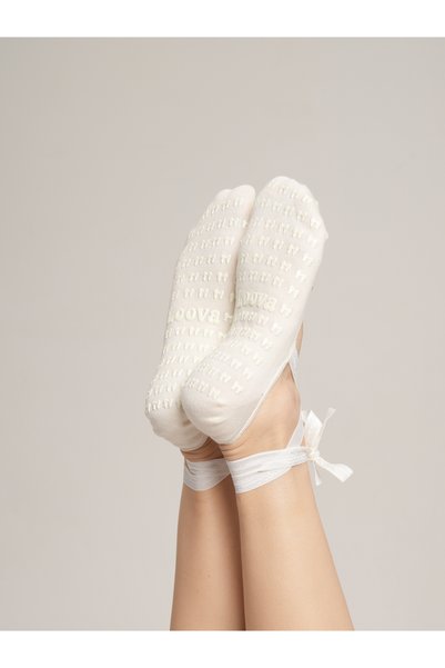Loova Șosete anti-alunecare pentru Pilates și yoga Ballerina Vanilla Rose Ballerina