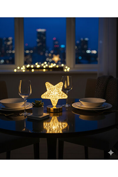 ledison Dekoratif Yıldız Masa Lambası Led