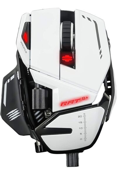 Generic Mad Catz R.A.T. 8+ Gaming Mouse, White, USB
