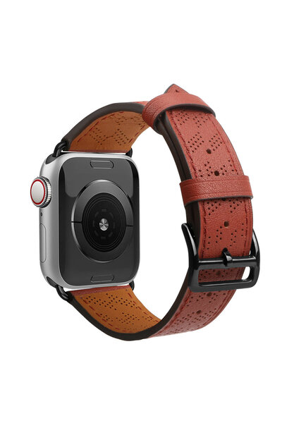 OEM Leather Strap for Apple Watch, Red, 38-41mm