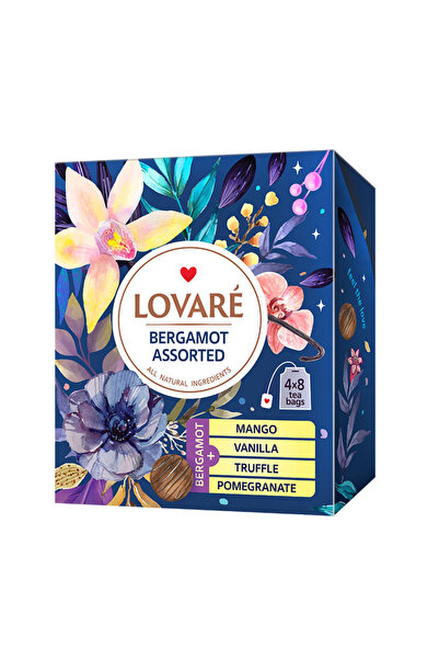 Lovare Black Tea Selection with Bergamot - 32 Bags, 4 Flavors
