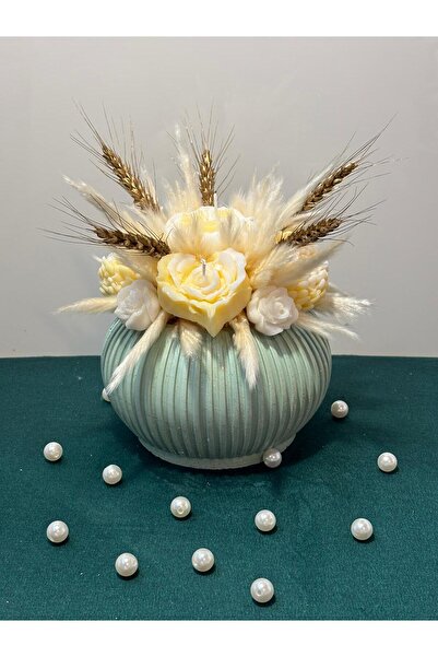 AS HOME STYLE Handcrafted Floral Bowl Made of Natural Wax (Palm & Soy) –