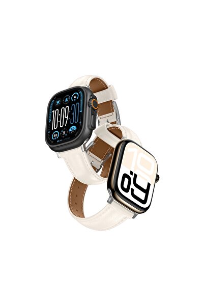 Amazingthing Leather Band for Apple Watch - Light Beige