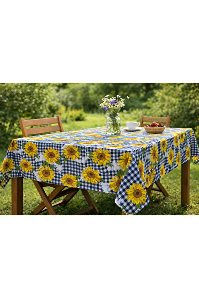 Parla Dikim Ayçiçek desenli raşel kumaş leke tutmaz masa örtüsü