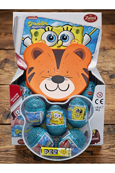 Acubens SpongeBob Sünger Bob Glutensiz Çikolatalı Sürpriz Yumurta 5 Adet (Hed...