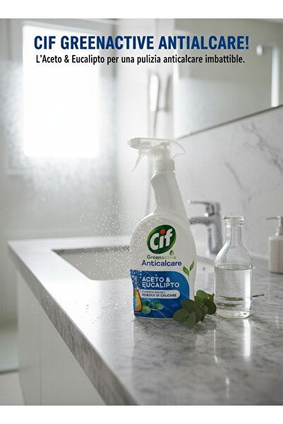 Cif Detergent Spray Anticalcar Greenactive Aceto & Eucalipto, 650 ml- Baie și...