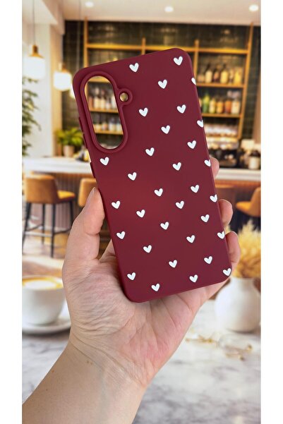 Vip Case Samsung Galaxy A26 Compatible White Heart Patterned Silicone Shock-A...