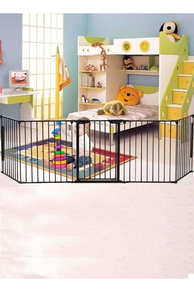 BAYBEE بوابة أمان للأطفال، حاجز معدني قابل للتعديل للسلالم والأبواب، قابل للط...