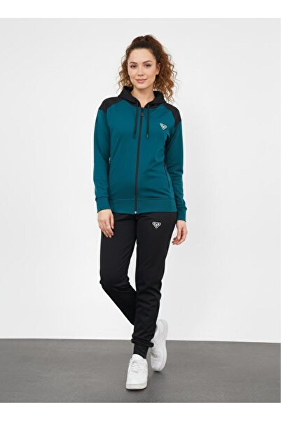 LF LAST FASHION Hooded 2-Piece Green Women's Tracksuit Set