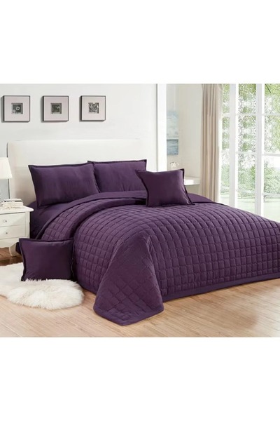 Primo Plus 4-Piece Compressed Comforter Set Single Size Microfiber Navy 220x2...