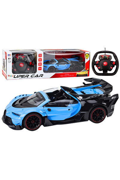 LEAN Αθλητικό αυτοκίνητο R/C μπλε κλίμακας 1:12, πόρτες πορτ-μπαγκάζ, φώτα, ήχοι