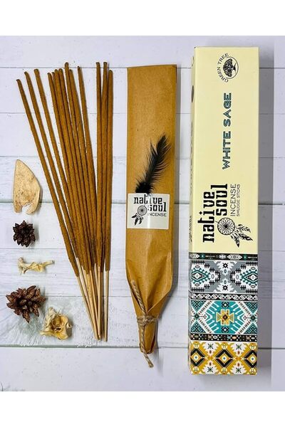 Green Tree أعواد بخور ناتيف سول، مريمية بيضاء، عبوة واحدة، 15 جرام