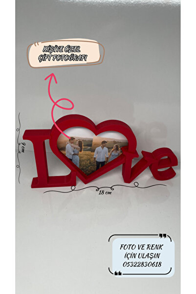 katre flowers Sevgililer Günü Hediyesi Kişiye Özel Fotoğraflı 3D Love Yazılı ...